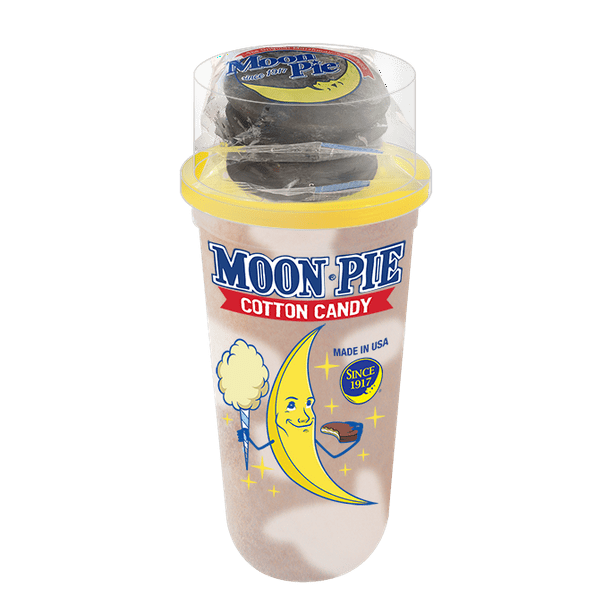 Moon Pie Cotton Candy delivers the iconic taste of this snack cake fav.