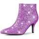 thumbnail image 1 of Botines Punta Puntiaguda Con Purpurina Tacón De Aguja Brillantina Para Mujer Morado 37.5, 1 of 6