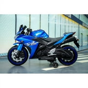 sluting 12V Kids Motorcycle Ride on Toy with Training Wheels Manual Throttle Lighting Wheels for 3-8 Years Blue