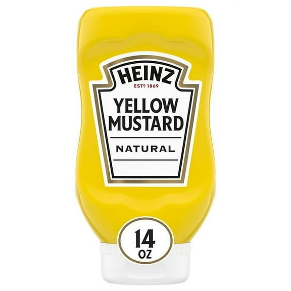 Heinz 100% Natural Yellow Mustard 14 oz Bottle (Pack of 4)