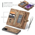 thumbnail image 3 of Dteck Wallet Case for Samsung Galaxy S20 Plus / S20+, Heavy Duty Zipper Purse 2 in 1 Premium Leather Folio Magnetic Wallet Credit Card Slot Shock Protection Removable Phone Carrying Cover, Brown, 3 of 9