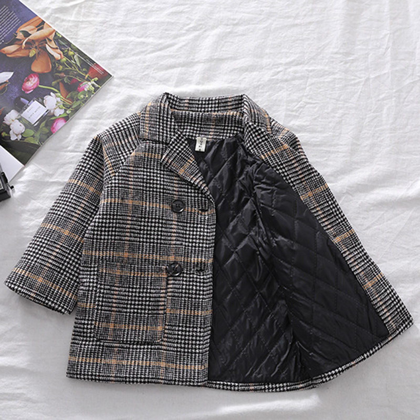 Meihuid Baby Boys Girls Wool Coat Winter Warm Double Breasted Trench Coat Jacket Outwear - image 3 of 6