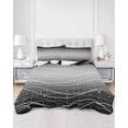 thumbnail image 2 of Twin XL Quilt Bedding Set, Black Gray Ombre Reversible Summer Quilt 3 Pieces, Modern Abstract Striped Polka Dots Lightweight Bedspreads Coverlets with 2 Pillow Shams for All Seasons, 2 of 5