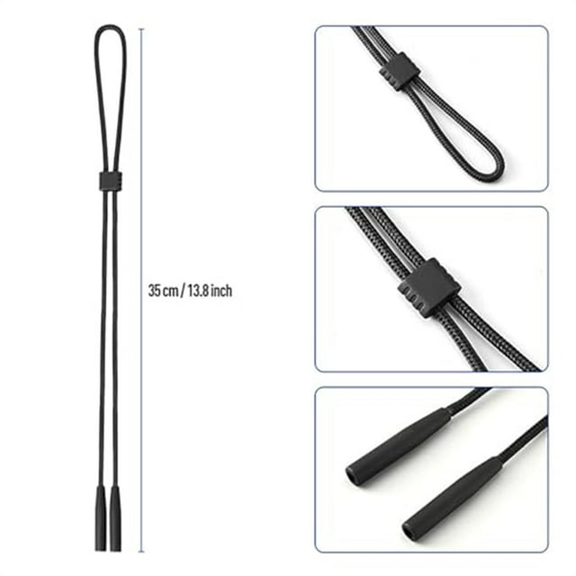 Ltdhehe Adjustable Strap Sunglasses Chain For Neck Loss Fixing Rope For Reading Glasses Lanyard Black