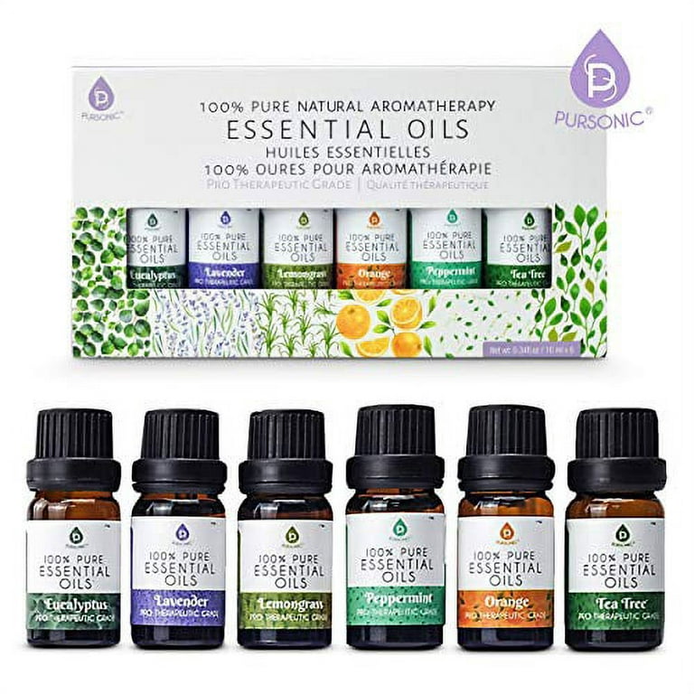 PURSONIC 6 Pack of 100% Pure Essential Aromatherapy Oils - Green - 1954  requests