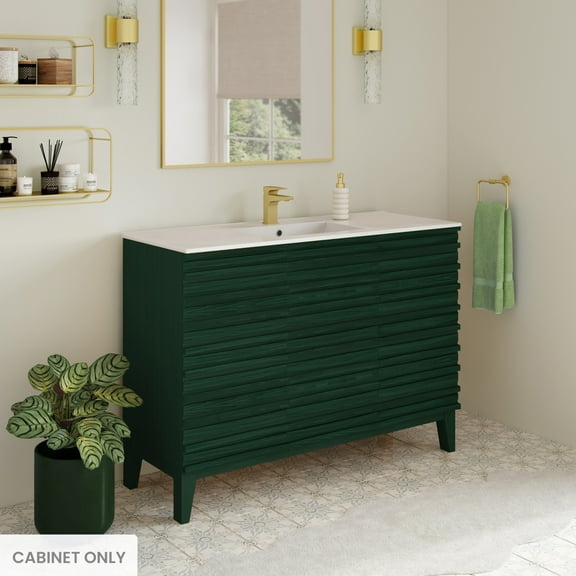 Cascade 48" Freestanding Bathroom Vanity Cabinet without Top in Green Oak