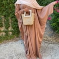 thumbnail image 4 of Muslim Women Batwing Abaya Dress Front Zipper Kaftan Islamic Maxi Dress Middle East Robe, 4 of 5