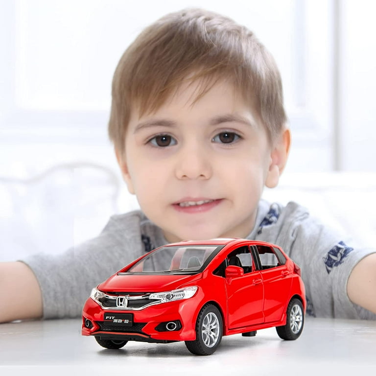 Compatible for 1 32 Diecasting Alloy Honda FIT Car Model Toy Car Front Wheel Steering Car with Lights and Sound Open Door for Kids Gift Children Birthday Gift White Walmart