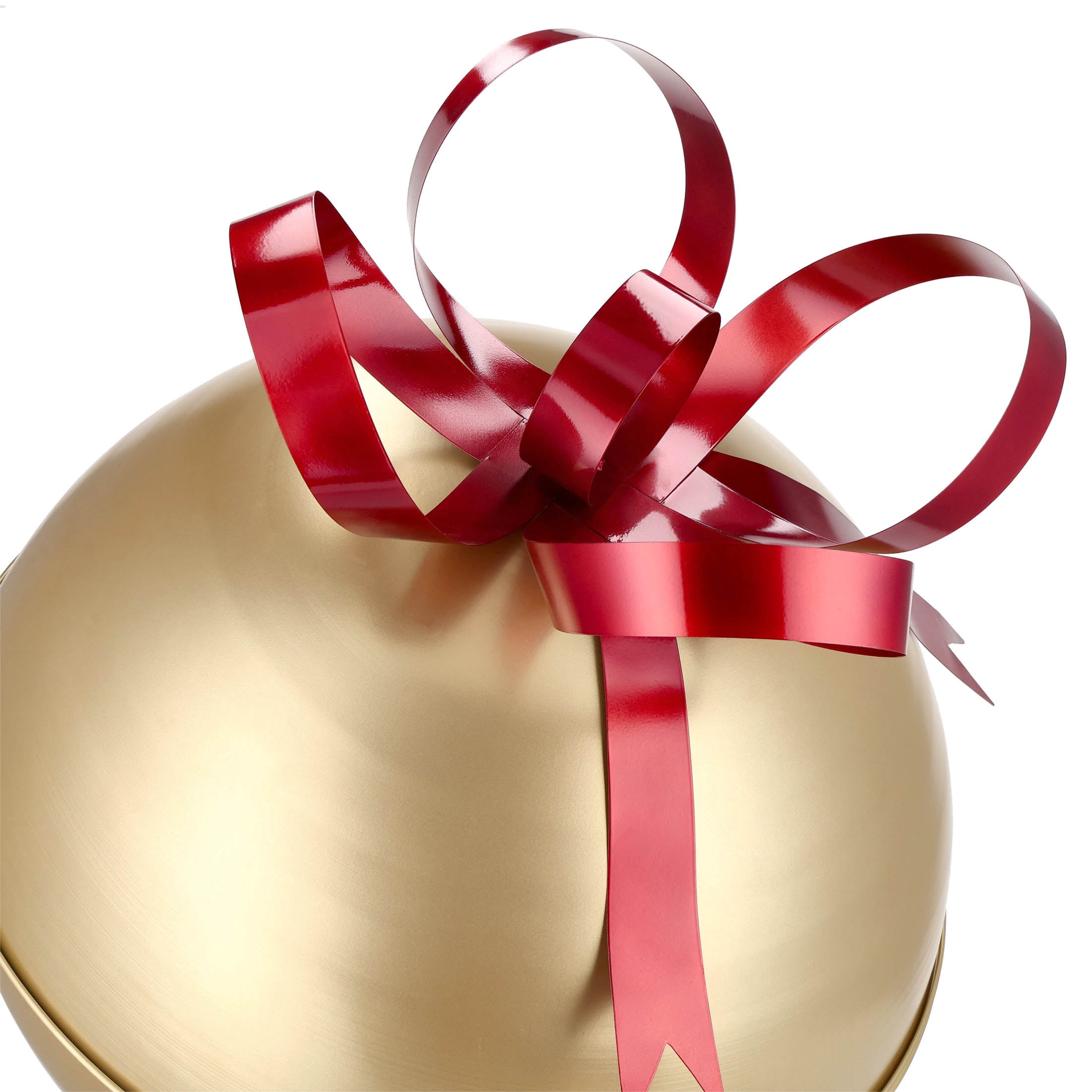 Metal Bell Outdoor Christmas Decoration, Gold and Red, Set of 2, by Holiday Time