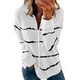 thumbnail image 1 of Pisexur Blouse Décontractée Ample pour Femmes à Rayures à Capuche Manches Longues, 1 of 5