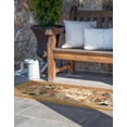 thumbnail image 3 of Unique Loom Outdoor Traditional Collection Area Rug - Palazzo (2'  x 8' Runner Green and Ivory/Ivory), 3 of 9