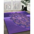 thumbnail image 3 of Ahgly Company Machine Washable Indoor Square Transitional Bright Purple Area Rugs, 7' Square, 3 of 7