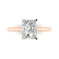 thumbnail image 2 of 2.5ct radiant cut white sapphire 18k rose gold Bridal Wedding Engagement Promise Anniversary Ring for Women size 10.75, 2 of 7