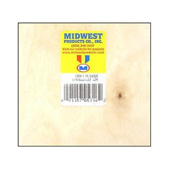 1 Piece Craft Plywood 12 in Midwest Products W x 24 in L x 1/8 in 