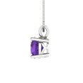thumbnail image 3 of Clara Pucci 18K White Solid Hypoallergenic Gold 1Ct Natural Amethyst Round Brilliant Cut Solitaire Designer Necklace Pendant For February, 3 of 7