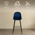 thumbnail image 3 of Ilios Innova | Juego de 4 Sillas Altas de Bar Candina Azul con Estructura Metálica Negra, Diseño Moderno y Elegante para Barra de Cocina, Comedor o Restaurante, 3 of 9