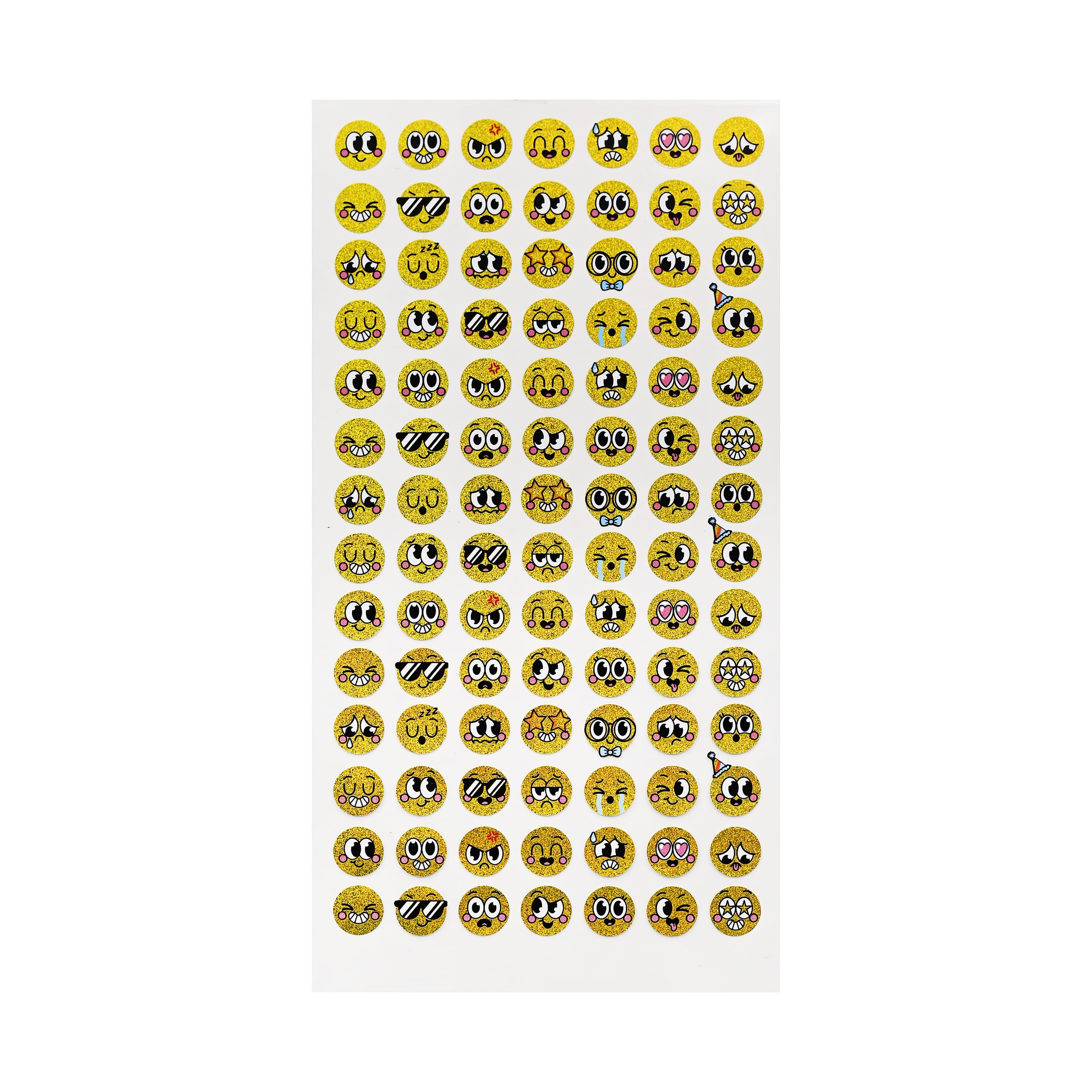 Hello Hobby Yellow Emoticon Designer Stickers, 98 Count