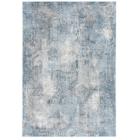 SAFAVIEH Parker Sally Abstract Polyester Area Rug, Blue/Taupe, 8' x 10'