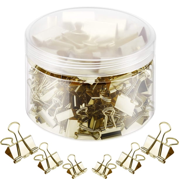 Kearding Clip de suministros de oficina de 150 piezas, accesorios para estudiantes resistentes al desgaste, organizador de papel, Clips para carpetas de Almacenamiento y organización del hogar Oro Kearding HA062971-01