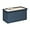 Dark Blue, variant on Folding Storage Ottoman Bench with Lid Tray, 30 inches Ottoman Coffee Table Grey Cube Chair Foot Rest Stool Storage Chest for Living Room Bedroom, Holds up to 550 lb