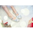 thumbnail image 2 of THEE BRON Mary Jane Flats for Little Kids Toddler Baby Girls Glittery Dress Princess Ballet Shoes-Silver, 2 of 5