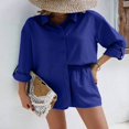 thumbnail image 4 of Trendy Button Down Shirt and Shorts Set for Women, 4 of 8