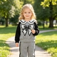 thumbnail image 2 of Pandaie Big Bow Embroidery Sweatsuit for Toddler Girls Raglan Doll Neck Sweet Clothes Outfit 3T 4T 5T 6T Kids School Pullover Tracksuit Grey,6 Years, 2 of 7