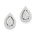 thumbnail image 1 of 14K White Gold Diamond Post Earrings, 1 of 2