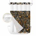 thumbnail image 2 of Boho Floral No Hook Shower Curtain Waterproof, Bathroom Curtains with Snap in Liners and See Through Top Window, Vintage Botanical Paisley Flower Hotel Style Bathtub Curtains Shower 60"Wx72"L, 2 of 8