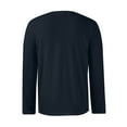 thumbnail image 5 of LNZGNM Blue Long Sleeve T Shirts for Men Casual Big and Tall Crew Neck Shirts Solid Plain Cotton Blend Tshirt Lightweight Loose Fit Pullover Shirts, Navy L, 5 of 9