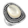 thumbnail image 1 of 925 Sterling Silver Ring For Women White Natural Mother Of Pearl Gemstone Silver Ring Size 11.5 April Birthstone Silver Ring Size 11.5 Valentine's Day Gift For Wife 925 Silver Gemstone Jewelry, 1 of 5