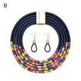 thumbnail image 2 of TidBay Female Multilayer Exaggerated Braided Necklace Earrings Eardrop Jewelry Gift Set, 2 of 7