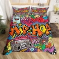 thumbnail image 1 of Funda Nórdica King Size Niños Colorido Funda Nórdica Graffiti Art Hippie, 1 of 5