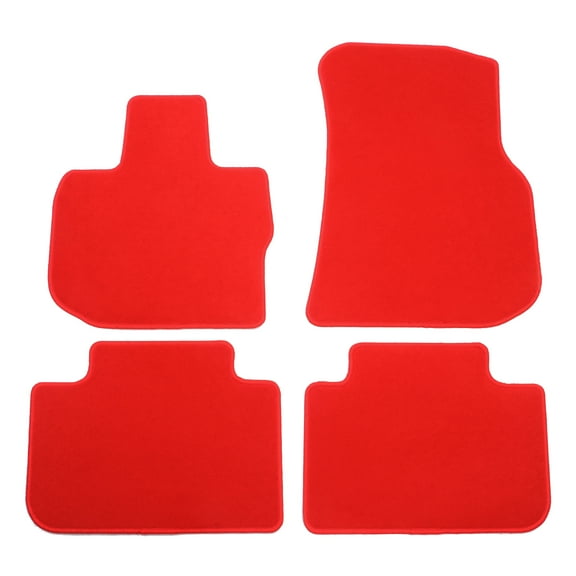 Ikon Motorsports Compatible with 2018-2024 BMW G01 X3 X3M & 2019-2025 G02 X4 X4M Red Nylon Carpet Car Floor Mats Front Rear Row Liner 4PCS Set