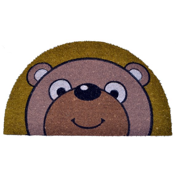 Imports Dcor Half-round Bear Face Coir Doormat