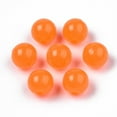 thumbnail image 4 of 100pc Luminous Acrylic Beads Glow in the Dark Round Dark Orange 8mm Hole: 1.8mm, 4 of 5