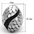 thumbnail image 2 of High polished (no plating) Stainless Steel Ring with Top Grade Crystal in Jet for Women Jet Stone Color Style TK1327 Size 6, 2 of 4