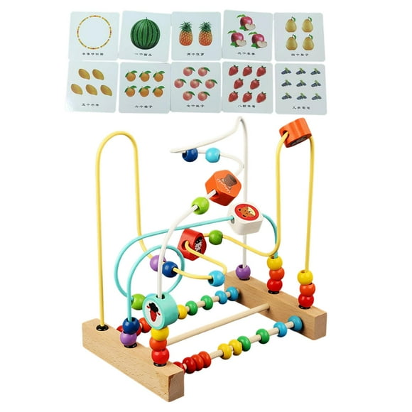 Bead Maze Roller Coaster Abacus Beads Circle Toy for Preschool Toddlers Baby