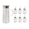 thumbnail image 1 of Juego 6 Tarros Mason Jar Asa Tapa + Jarra Vidrio Giza 1.3l Transparente, 1 of 4