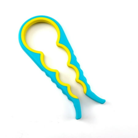 

AAOMASSR Jar Opener Anti-skid Jar Opener，Multi Function 4 in 1 Can Opener Bottle Opener Kit with Silicone Handle (Blue Yellow)