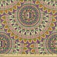 thumbnail image 2 of Ambesonne Flower Fabric by the Yard Upholstery, Detailed Ornamental Mandala, 1 Yard, Multicolor, 2 of 5
