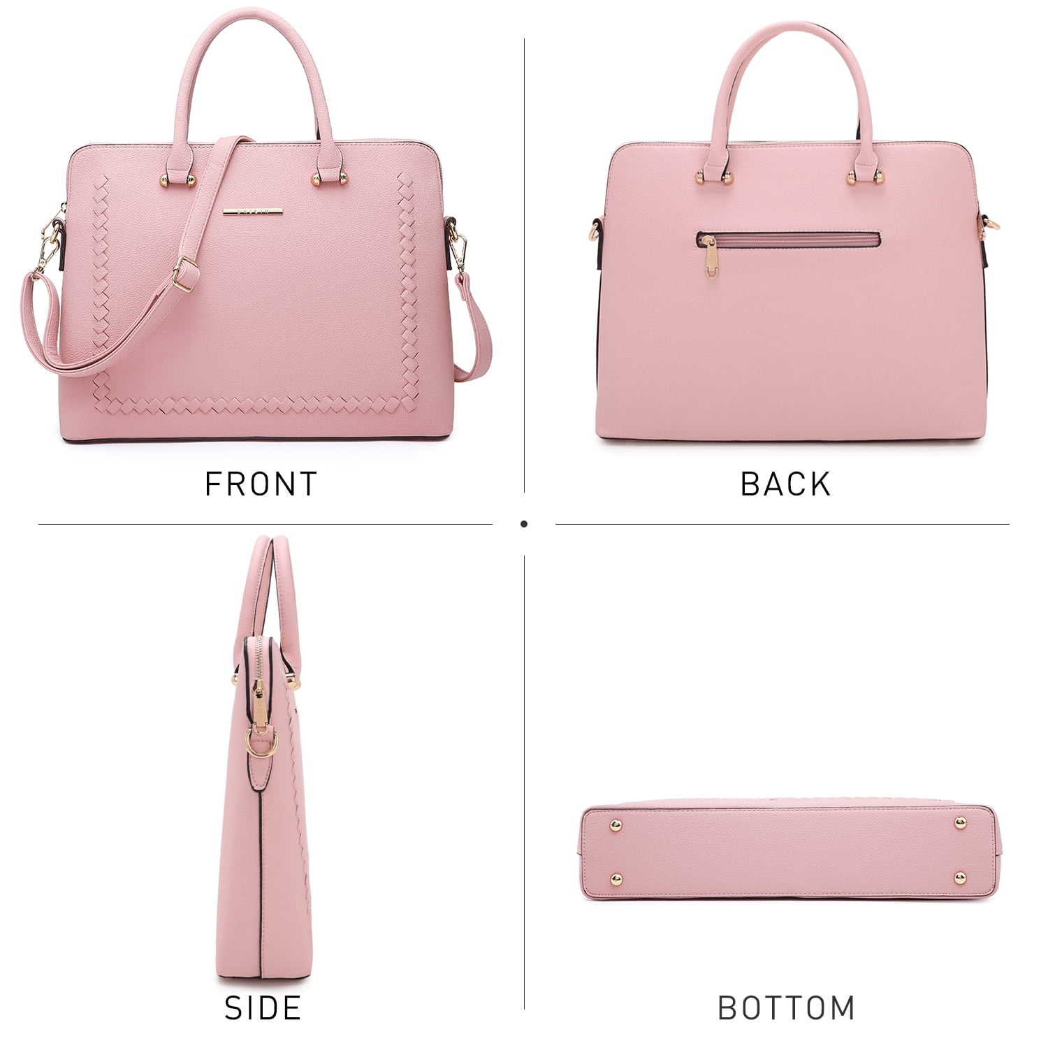 Women's Fashion Handbag Slim Shoulder Bag Tote Satchel Purse Top Handle Briefcase Work Bag for 14 in Laptop