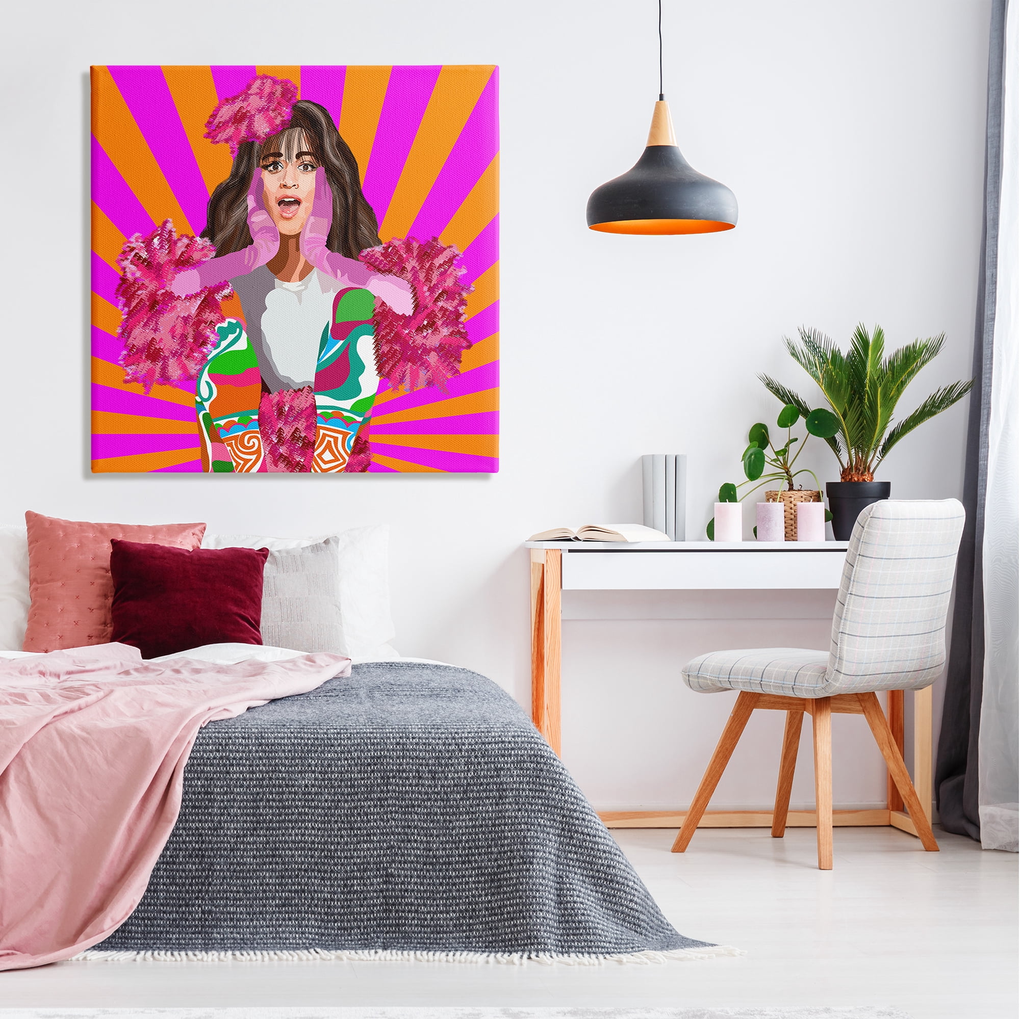 Stupell Industries Bold Pink Orange Stripes Camilla Fashion Outfit , 36 x 36, Design by Lynnda Rakos