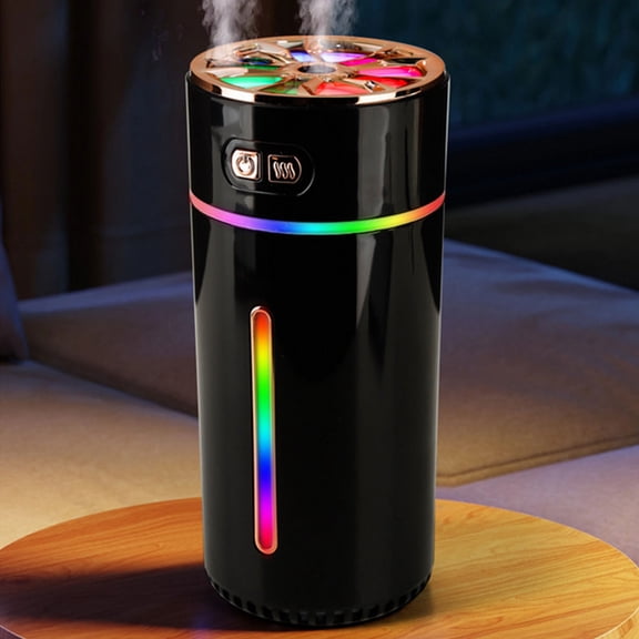 Portable Humidifier - 300ml Car & Desktop Humidifier for Dry Air Relief, Colorful Mood Lights for Office Bedroom and Personals Use, 2.7 x 6.1 Inch