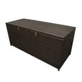 thumbnail image 4 of Brown Wicker Patio Deck Box with 113 Gallon Storage and Metal Frame, 4 of 8