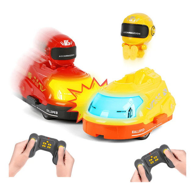 Coche Control Remoto Coche De Choque Juguete Doble Batalla Xtellar Rojo Y Amarillo