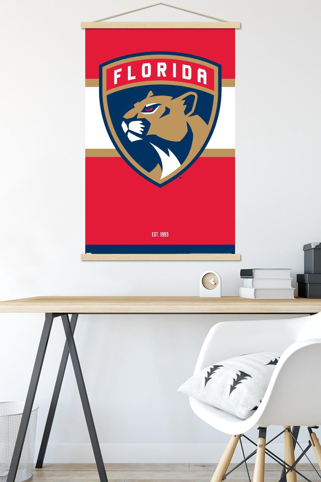 NHL Florida Panthers - Logo 21 Wall Poster with Wooden Magnetic Frame, 22.375" x 34"