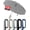 Gray, variant on Automatic Reverse Umbrella with Carabiner Clip Handle - Windproof Travel Compact Folding Design, Reflective Safety Strip & Push-Button Open/Close for , Commute
