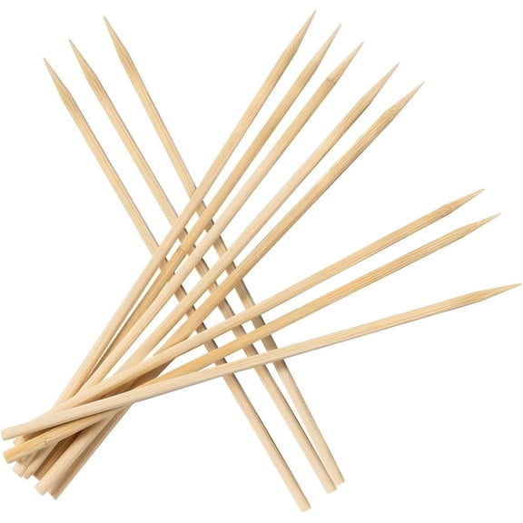 6 inch Natural Bamboo Skewers for Barbecue Party, Fruit, Kabob, Appetiser, Hamburger, Cocktail, Craft, Bouquet, Chocolate Fountain, Corn Dog, diameter=4mm, More Size Choices 6"/8"/10"/12"