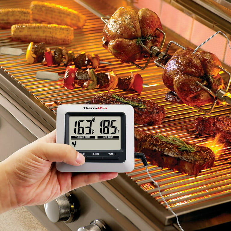 ThermoPro TP04 Large LCD Digital Cooking Kitchen Food Meat Thermometer for BBQ Grill Oven Smoker with Stainless Steel Probe